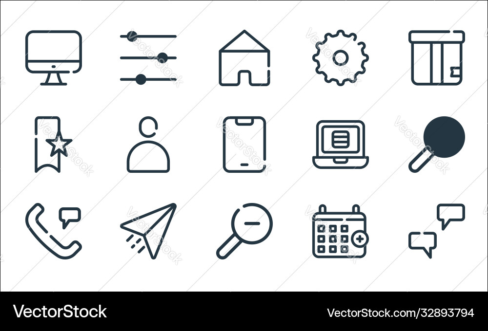 Ui master line icons linear set quality Ui master line icons linear set quality vector image