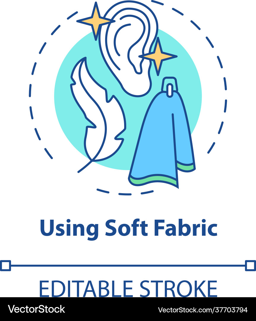 Using soft fabric concept icon Using soft fabric concept icon Vector Image