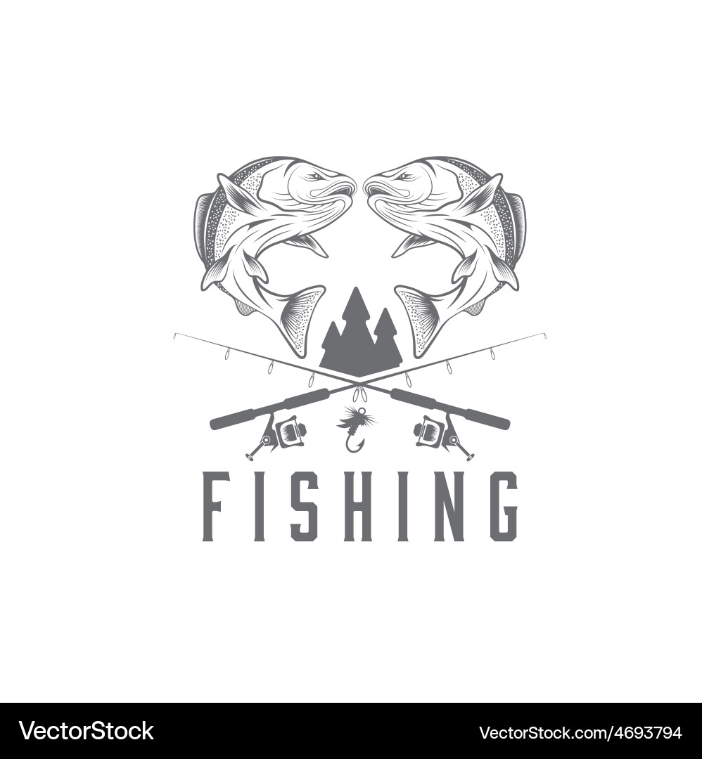 Vintage Fishing Icons - Sport & Outdoors Vector Image