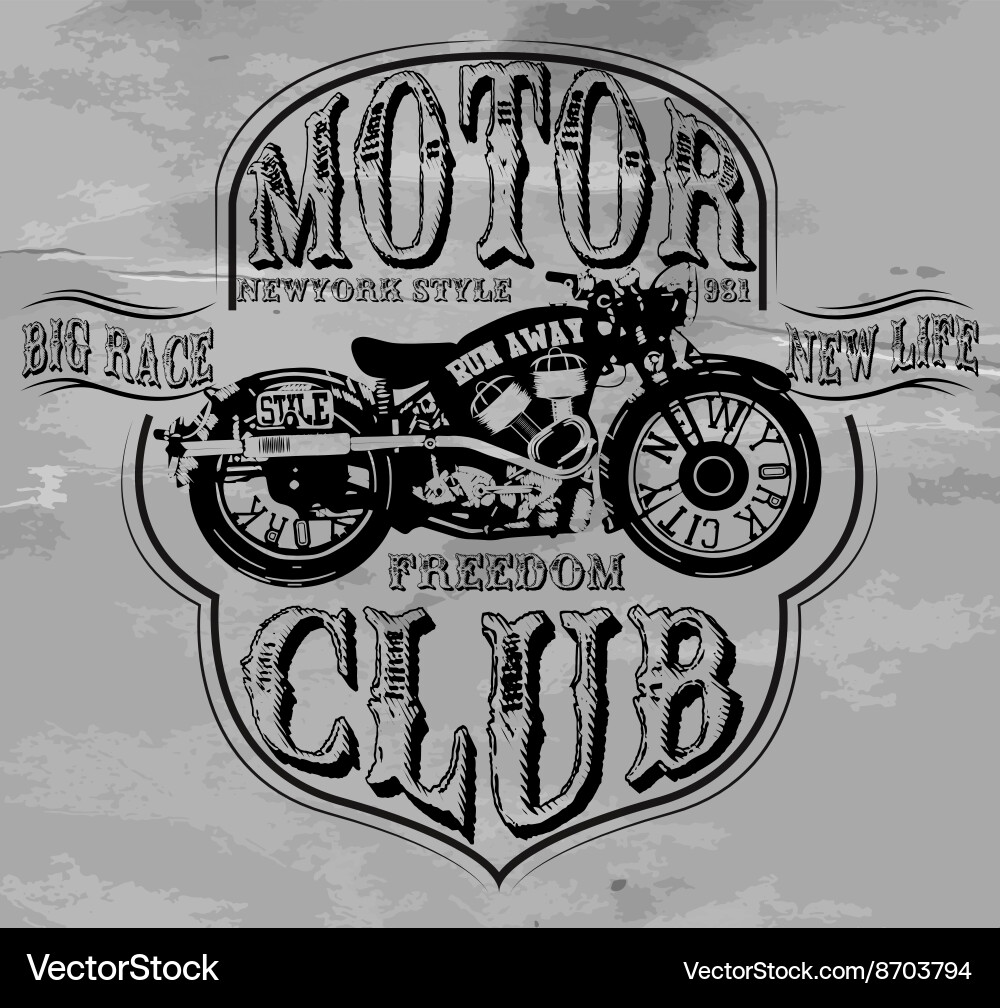 Vintage Motorcycle T-Shirt Art Vector Image