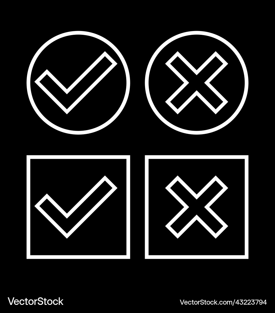 White circle and square check mark sets vector image