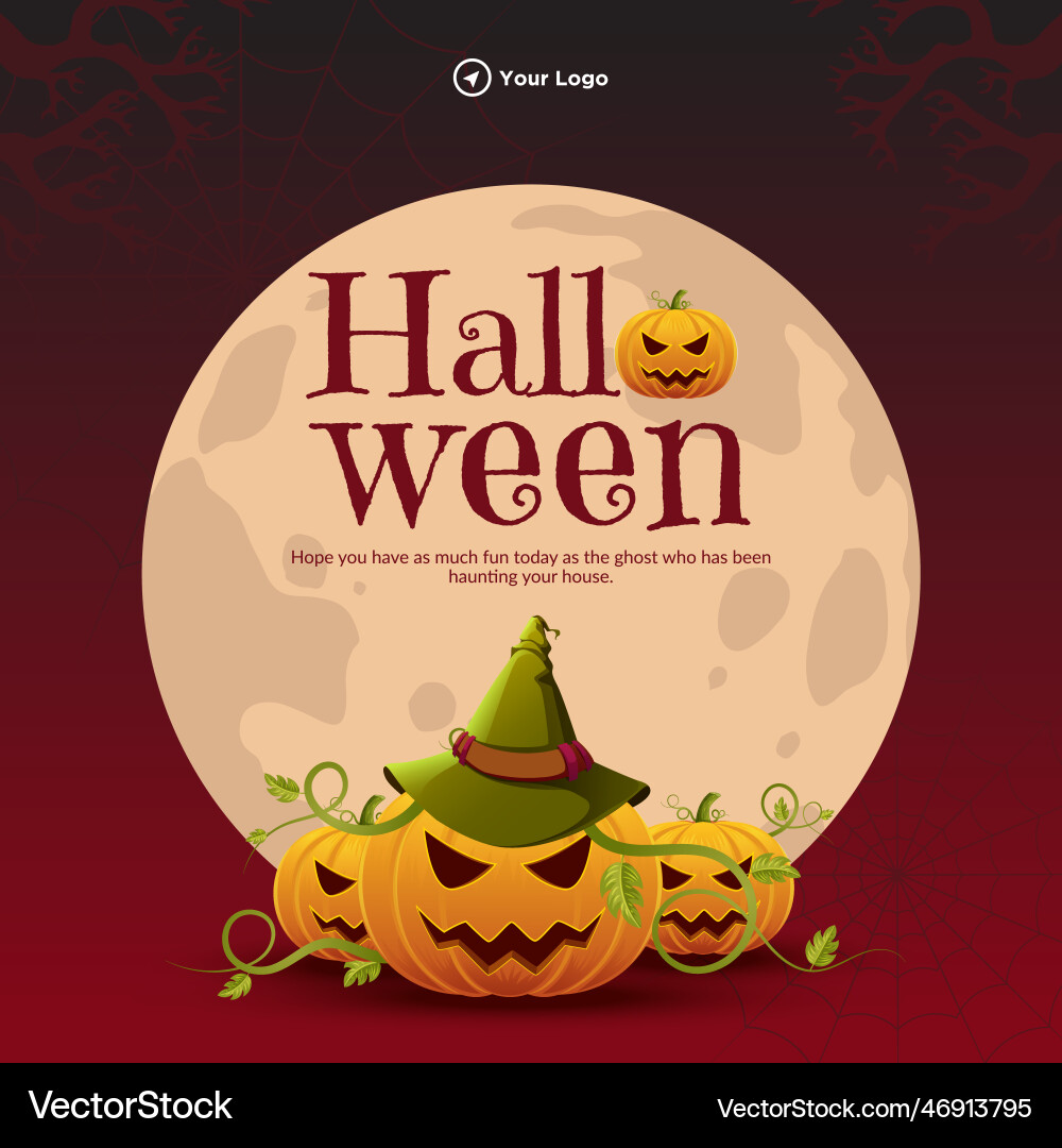 Banner design template of happy halloween Banner design template of happy halloween vector image