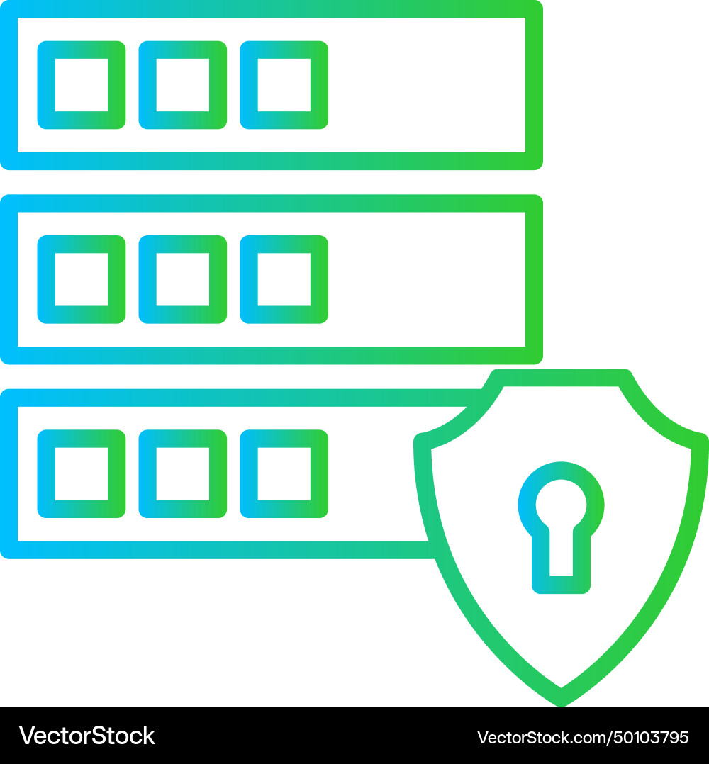 Encrypted database security icon with blue Encrypted database security icon with blue vector image