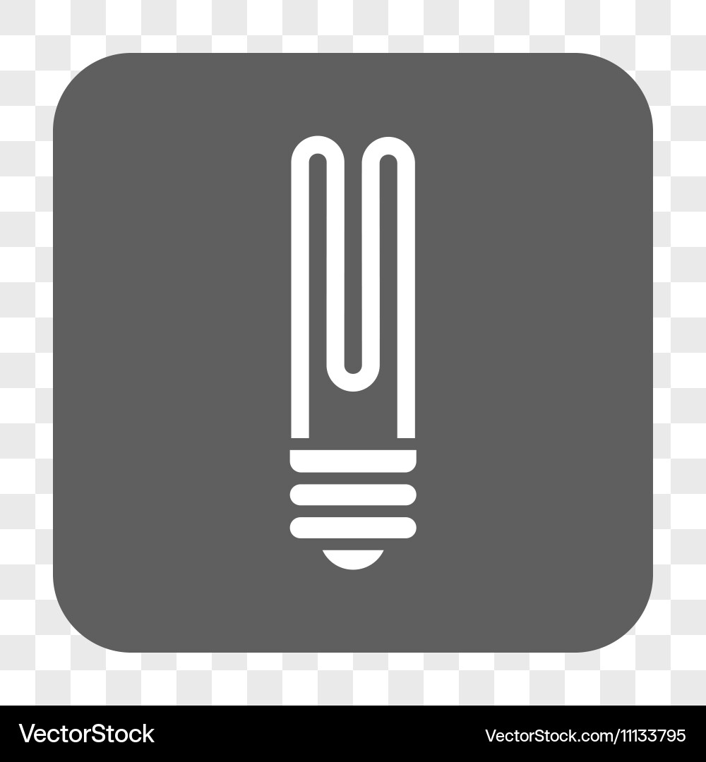 Fluorescent bulb rounded square button vector image