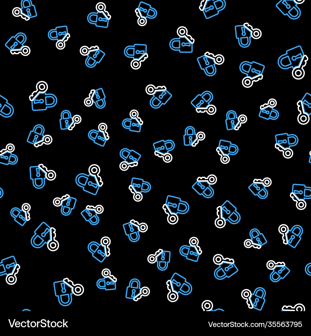 Line lock and key icon isolated seamless pattern Line lock and key icon isolated seamless pattern vector image