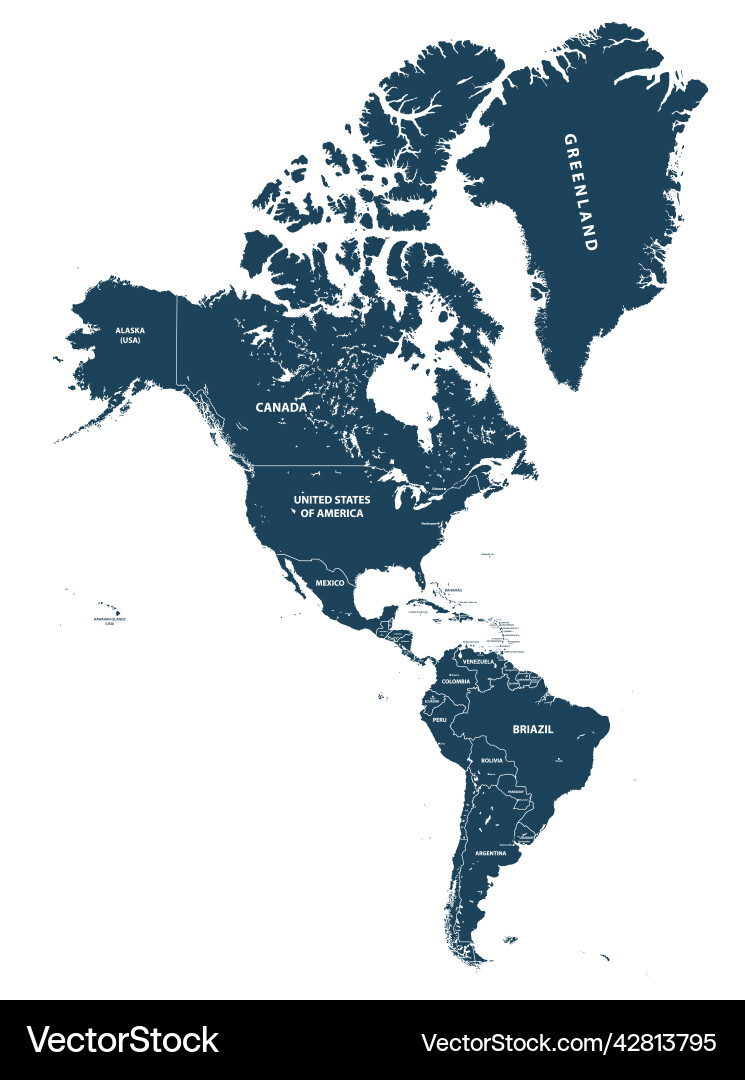 North America Map - Detailed Vector Image