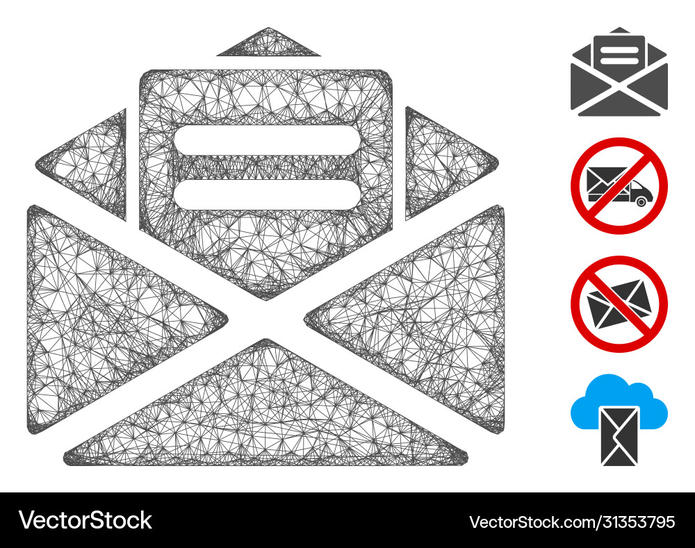 Open mail web mesh Open mail web mesh vector image