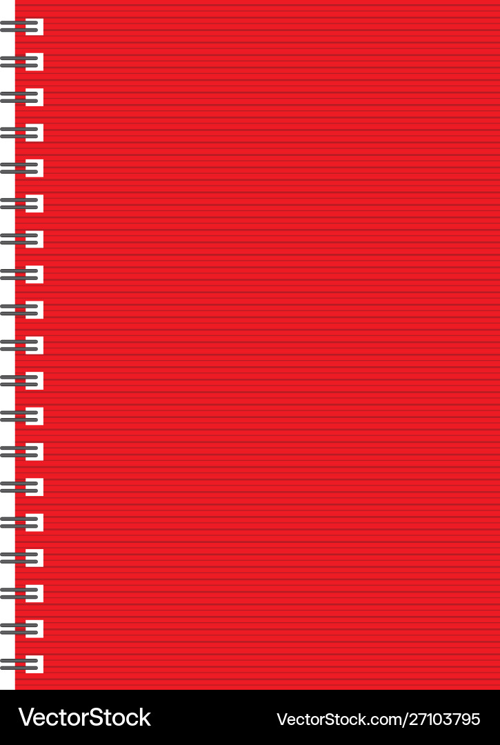 Red Spiral Notebook with Wire Binding vector image
