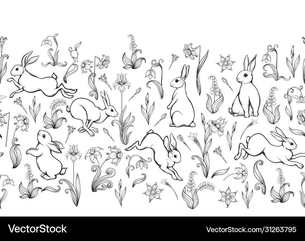 Seamless pattern background with spring flowers Seamless pattern background with spring flowers vector image