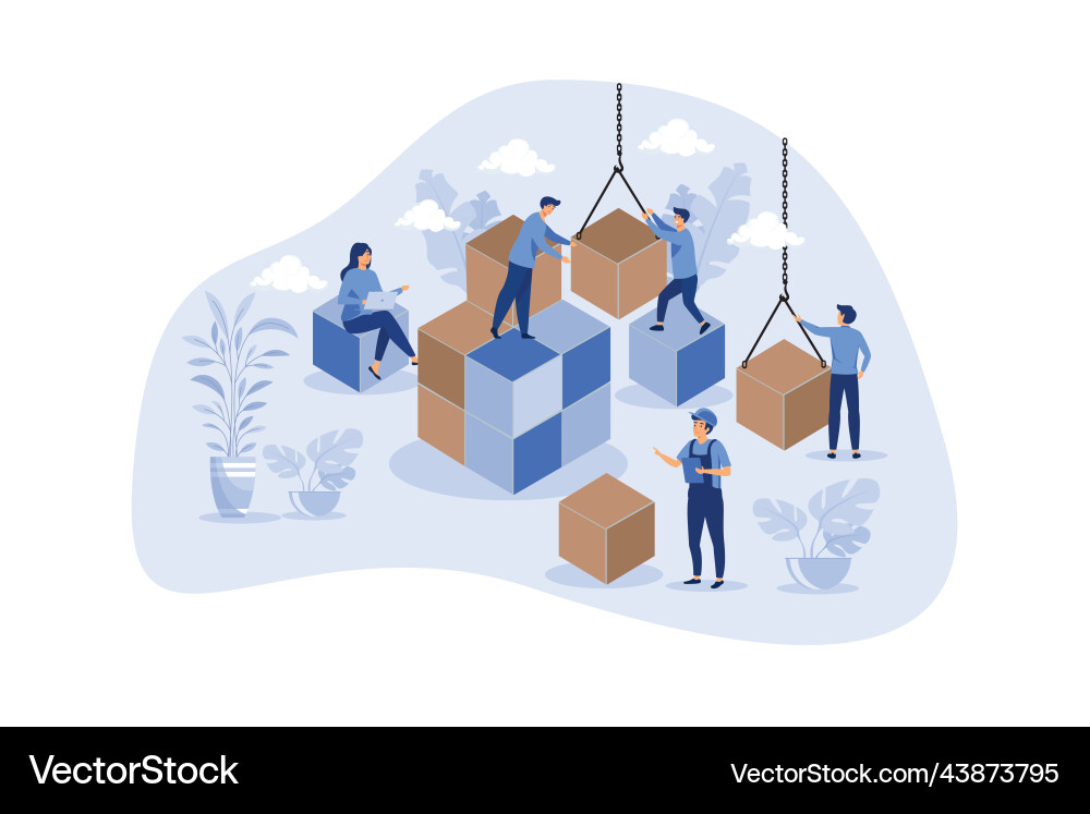 Solving problem and difficult work teamwork Solving problem and difficult work teamwork vector image
