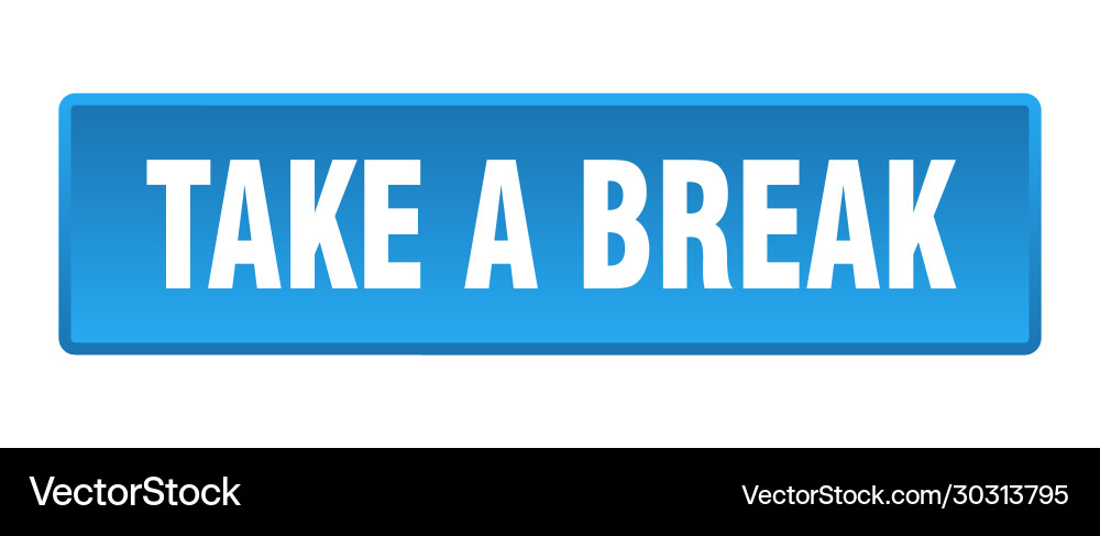 Take a break button square blue push vector image