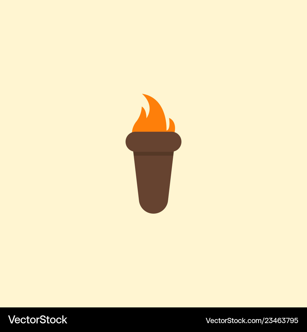 Torch icon flat element Torch icon flat element vector image