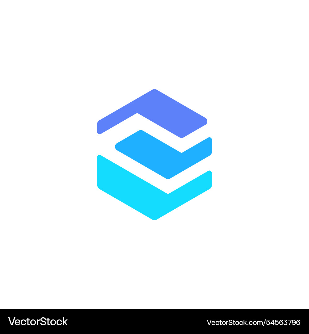 Abstract hexagon logo Royalty Free Vector Image