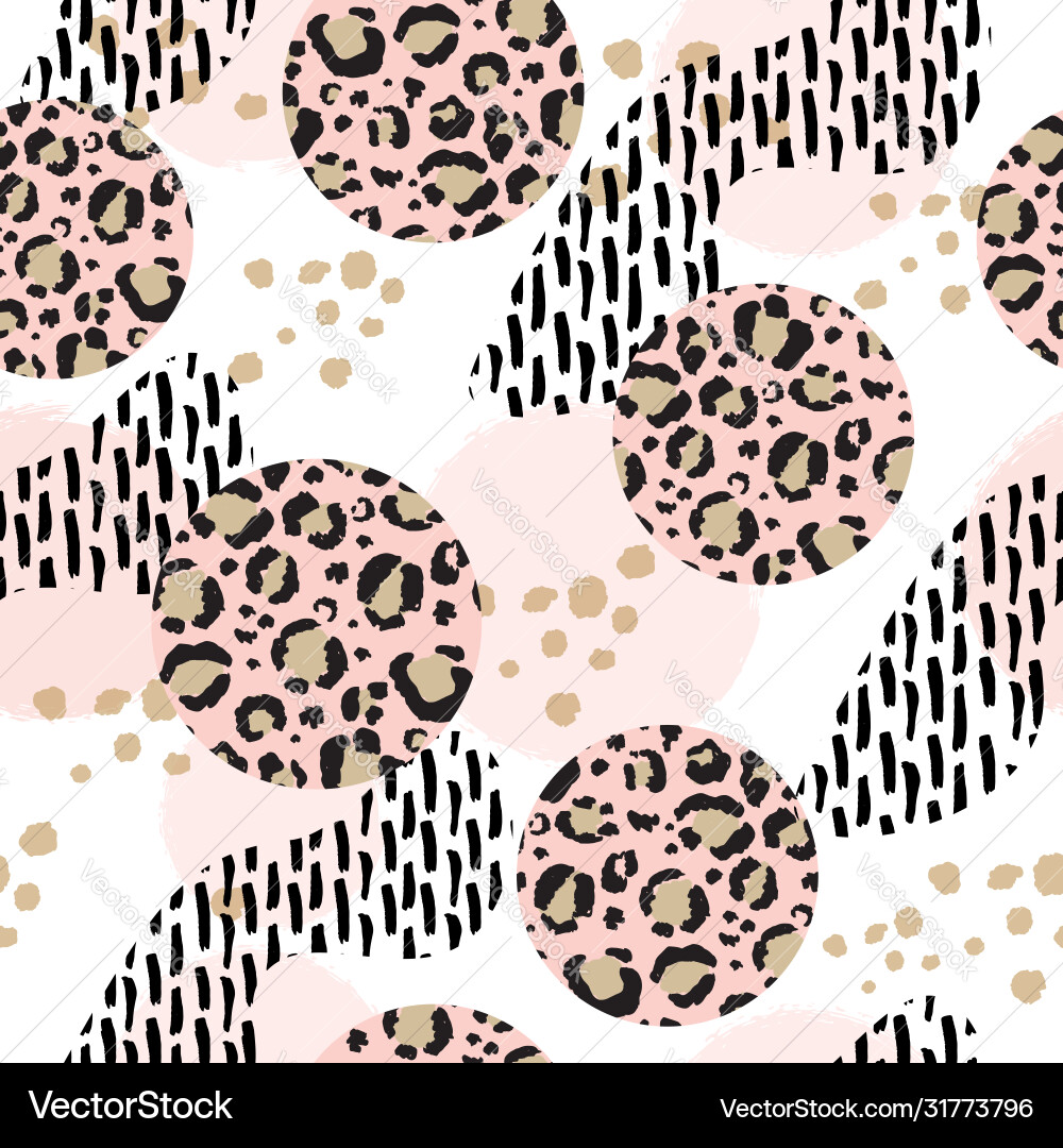 Abstract seamless pattern with leopard circles vector image