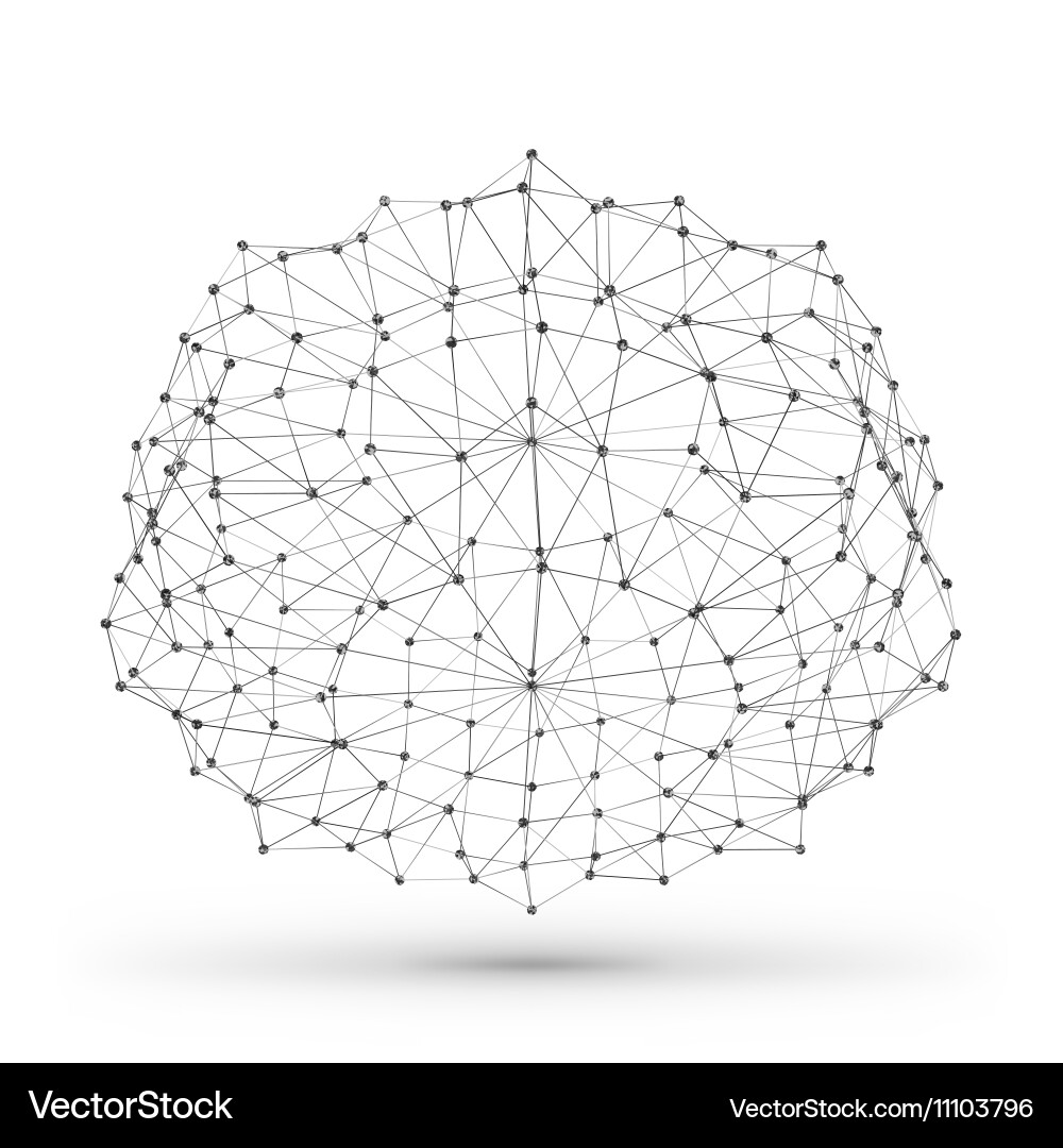Abstract wireframe polygonal geometric element vector image