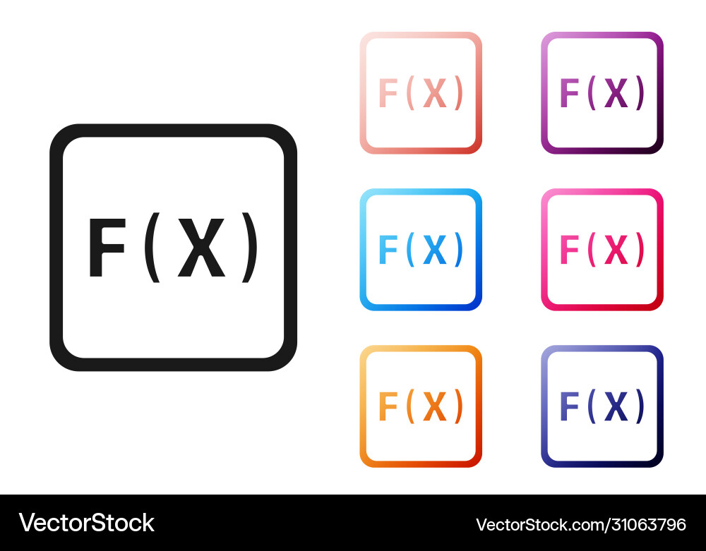Black function mathematical symbol icon isolated Black function mathematical symbol icon isolated vector image