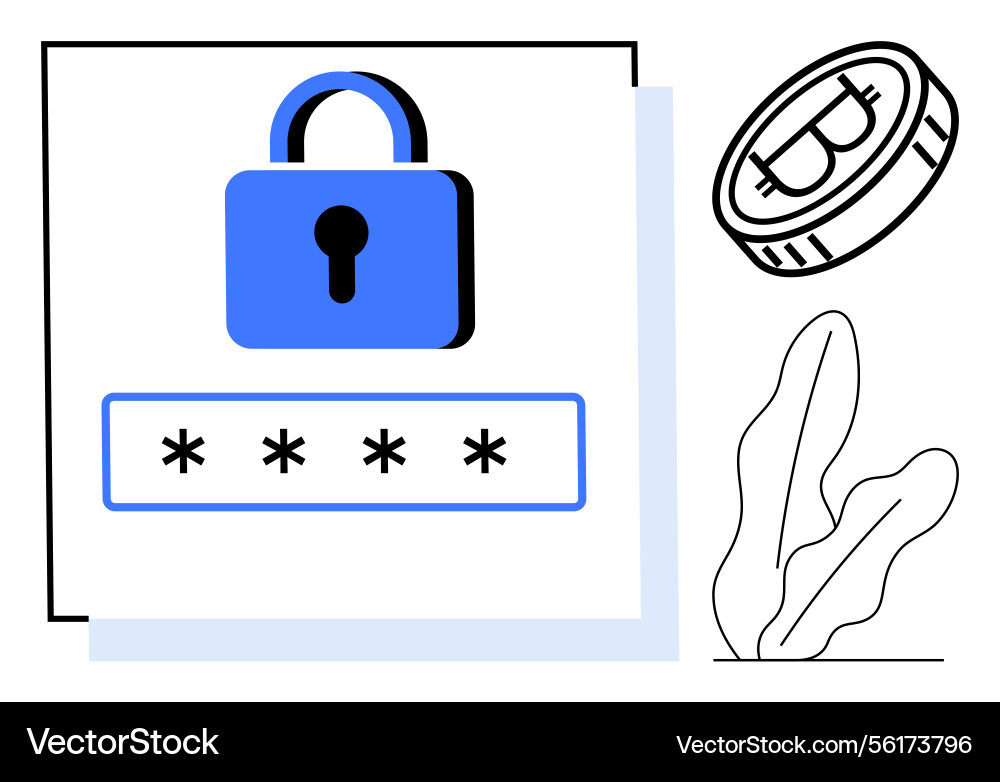Digital security concept with lock password field Digital security concept with lock password field vector image
