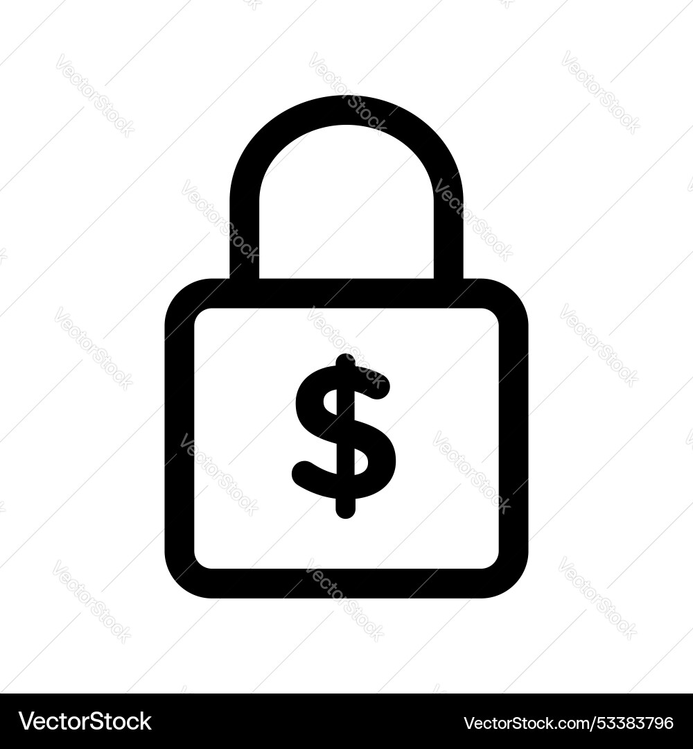 Fixed price icon set lock symbol vector image