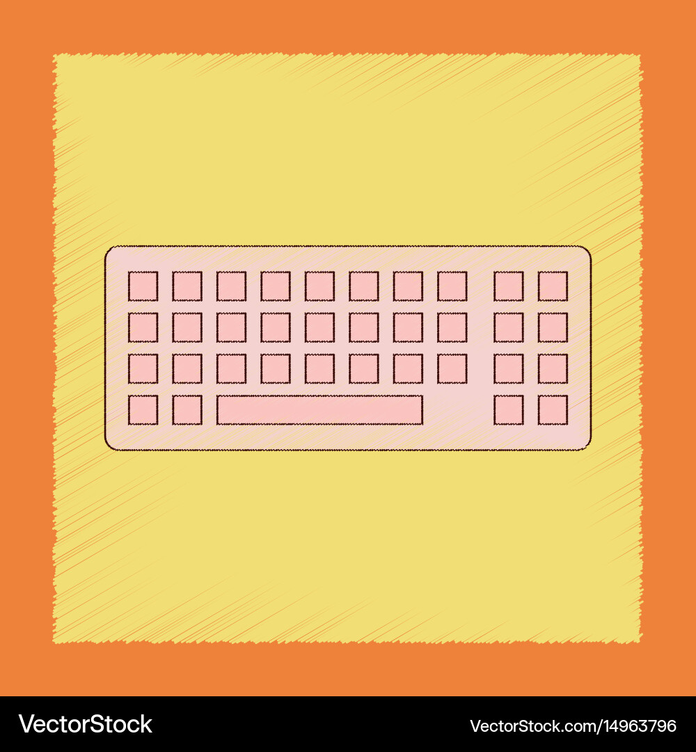 Flat shading style icon computer keyboard vector image