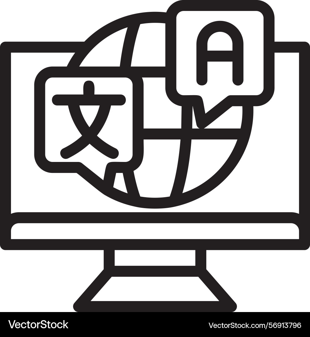 Foreign language linear style icon design vector image