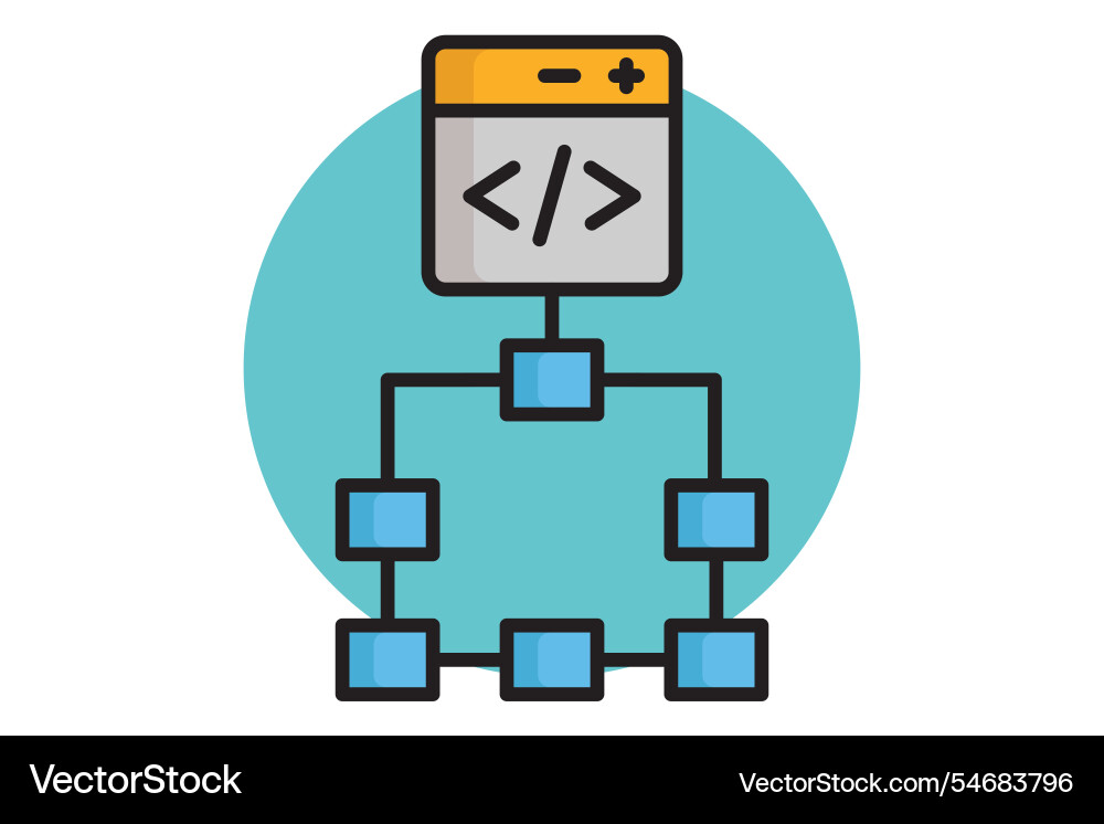 Framework icon colored outline style Framework icon colored outline style vector image