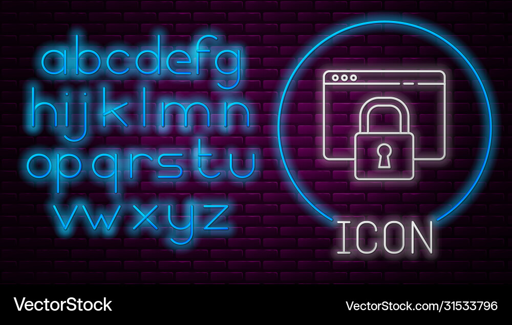 Glowing neon line secure your site with https ssl Glowing neon line secure your site with https ssl vector image