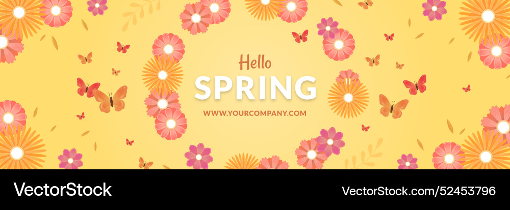 Gradient spring twitter header Vector Image