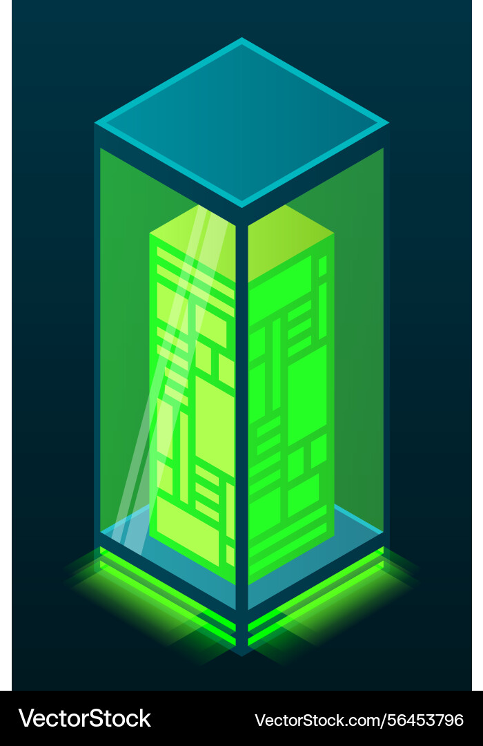 Isometric database futuristic server vector image