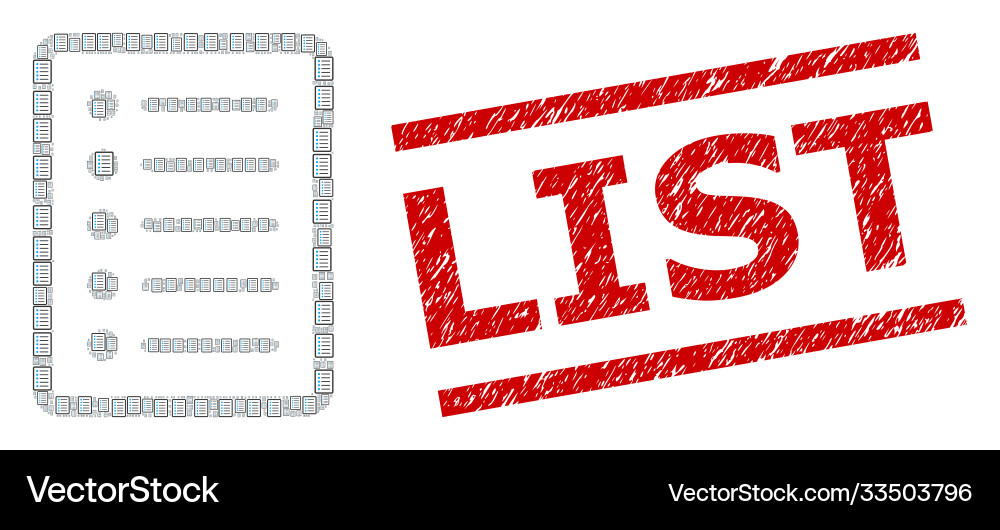 List page recursive composition icons List page recursive composition icons vector image
