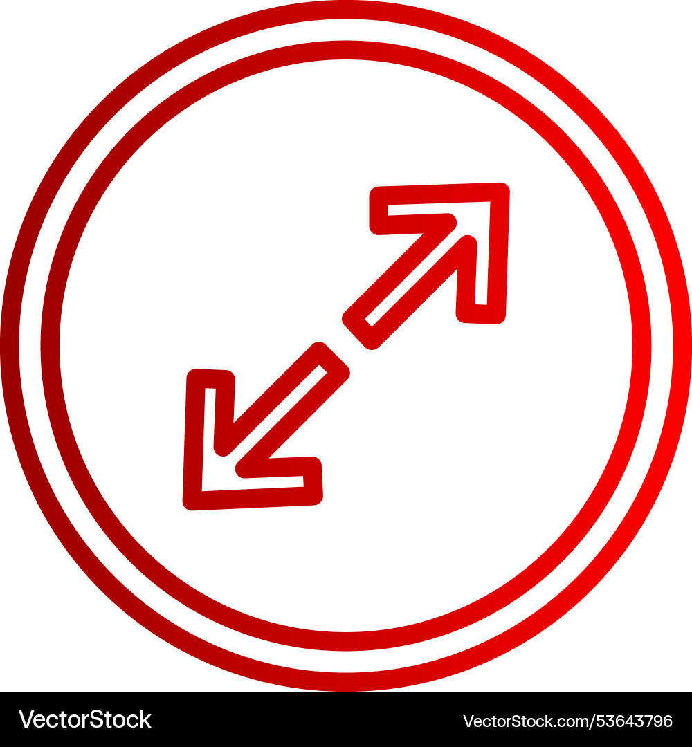 Maximize arrow line gradient icon vector image