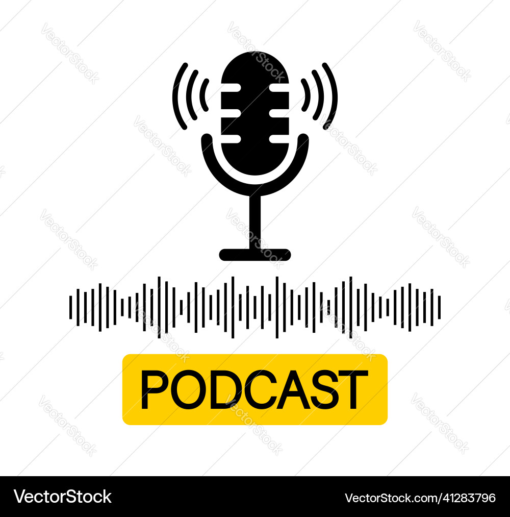 Podcast Symbol-Logo für Radio Live-Audio Podcast Symbol-Logo für Radio Live-Audio vektorbild