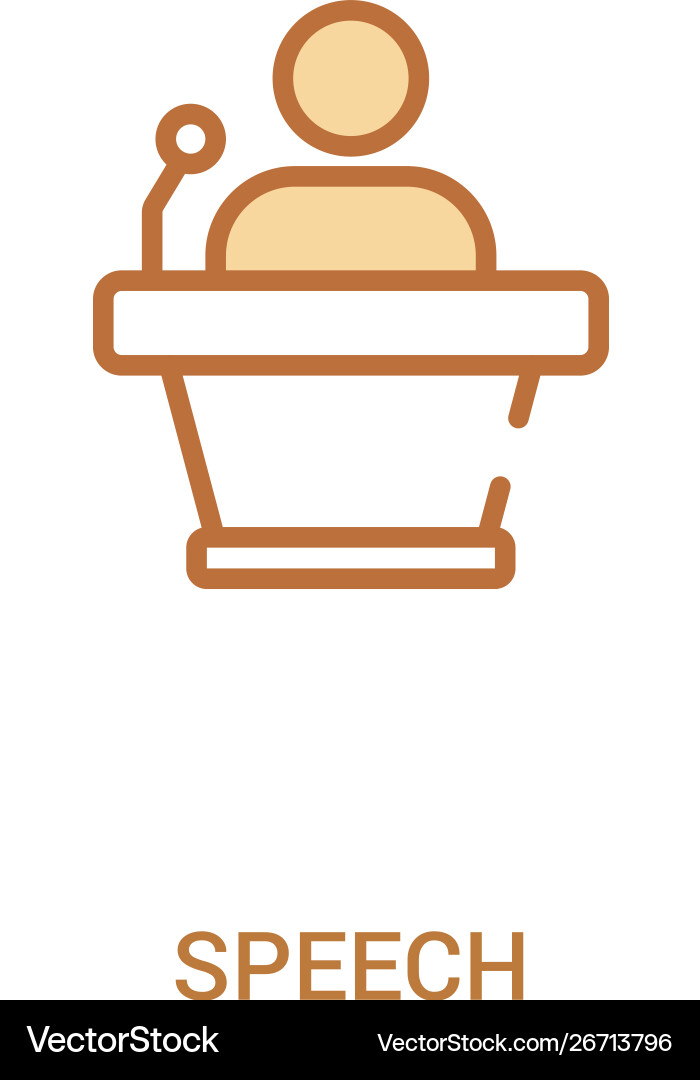 Speech concept 2 colored icon simple line element Speech concept 2 colored icon simple line element Vector Image