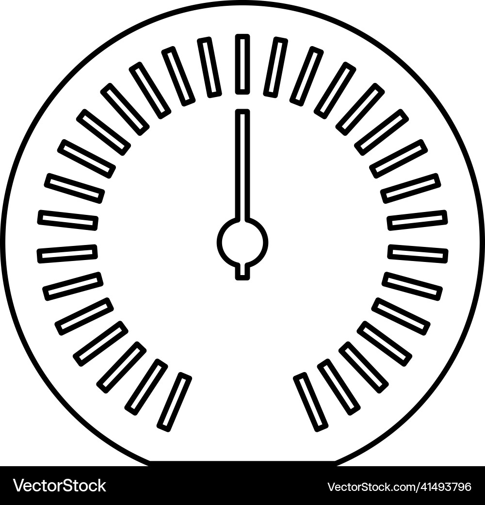 Speedometer odometer speed counter meter contour Vector Image