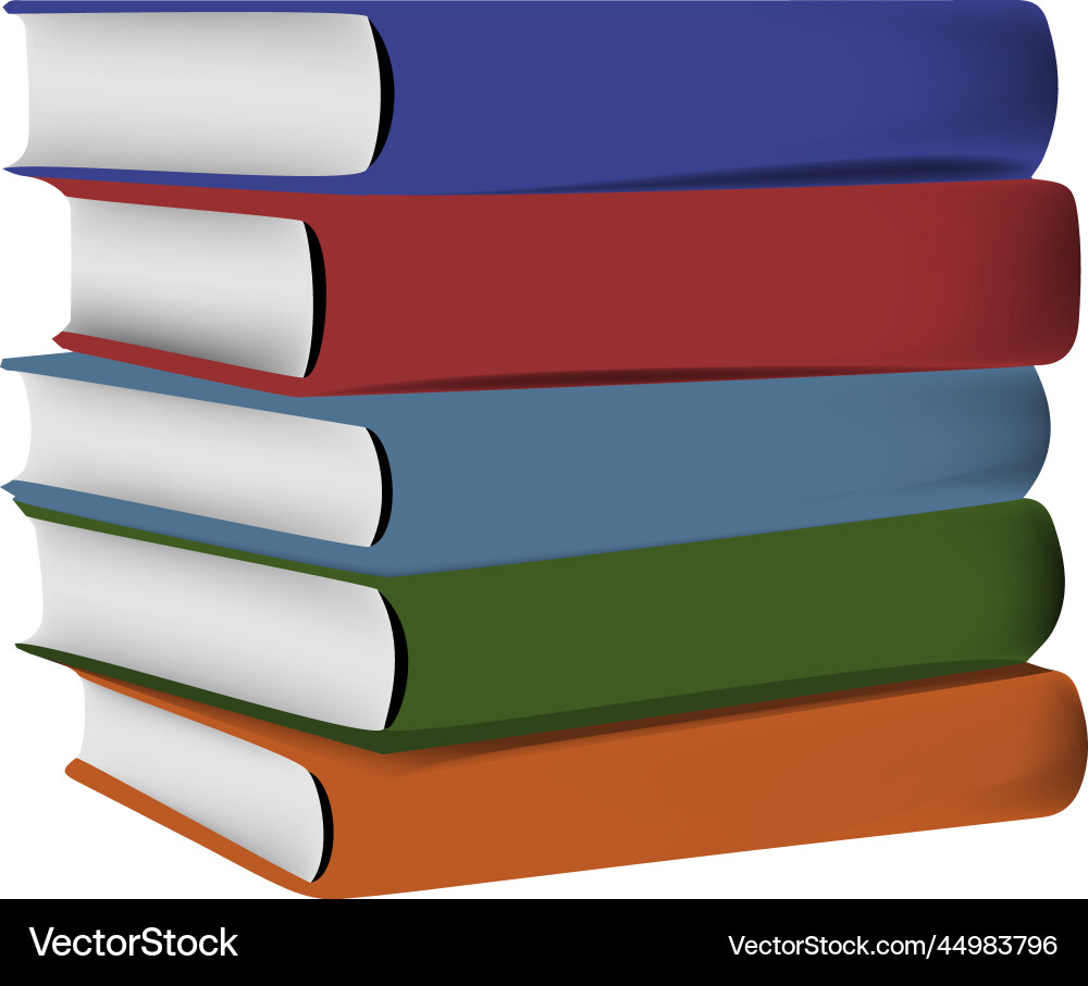 Stack of colorful books for the library vector image