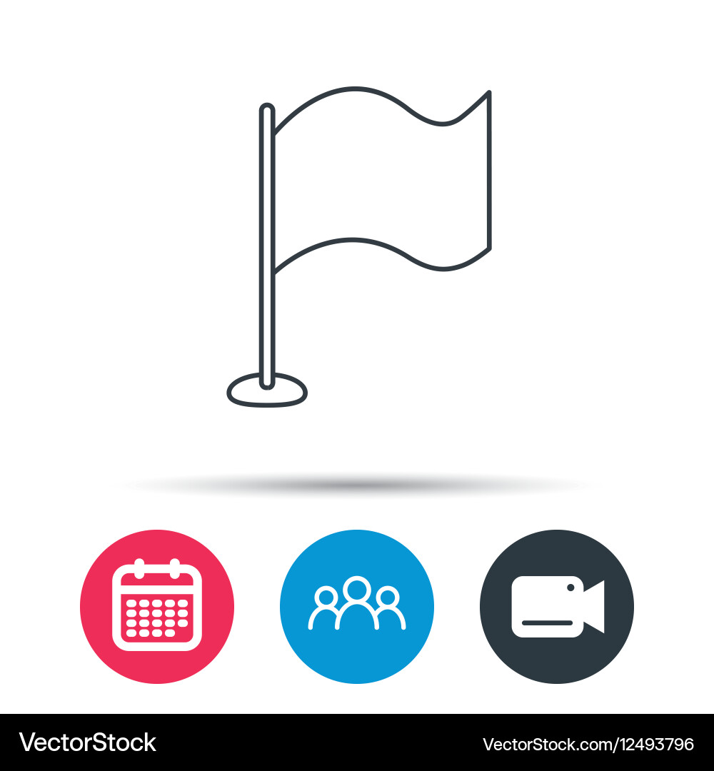 Waving flag icon location pointer sign vector image
