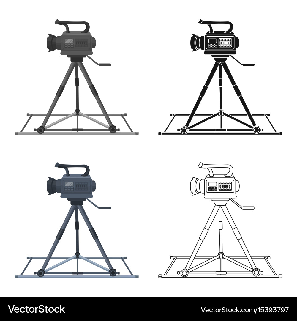 Camera moving on railsmaking movie single icon vector image