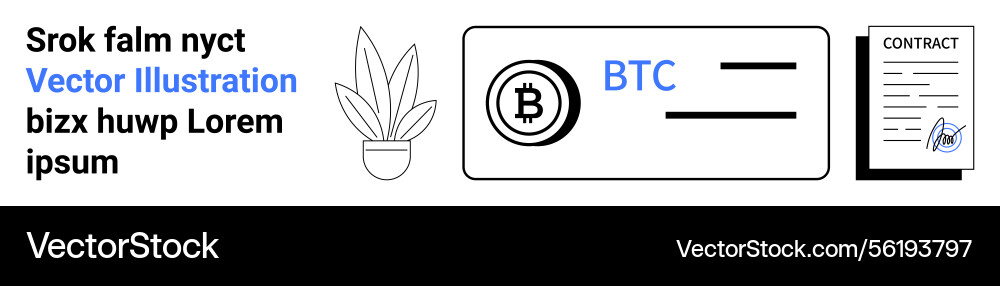 Cryptocurrency wallet with bitcoin icon contract Cryptocurrency wallet with bitcoin icon contract Vector Image