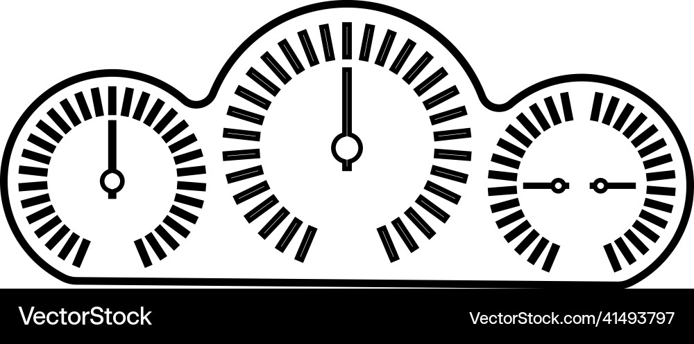 Dashboard car panel speed display with gauge Dashboard car panel speed display with gauge Vector Image