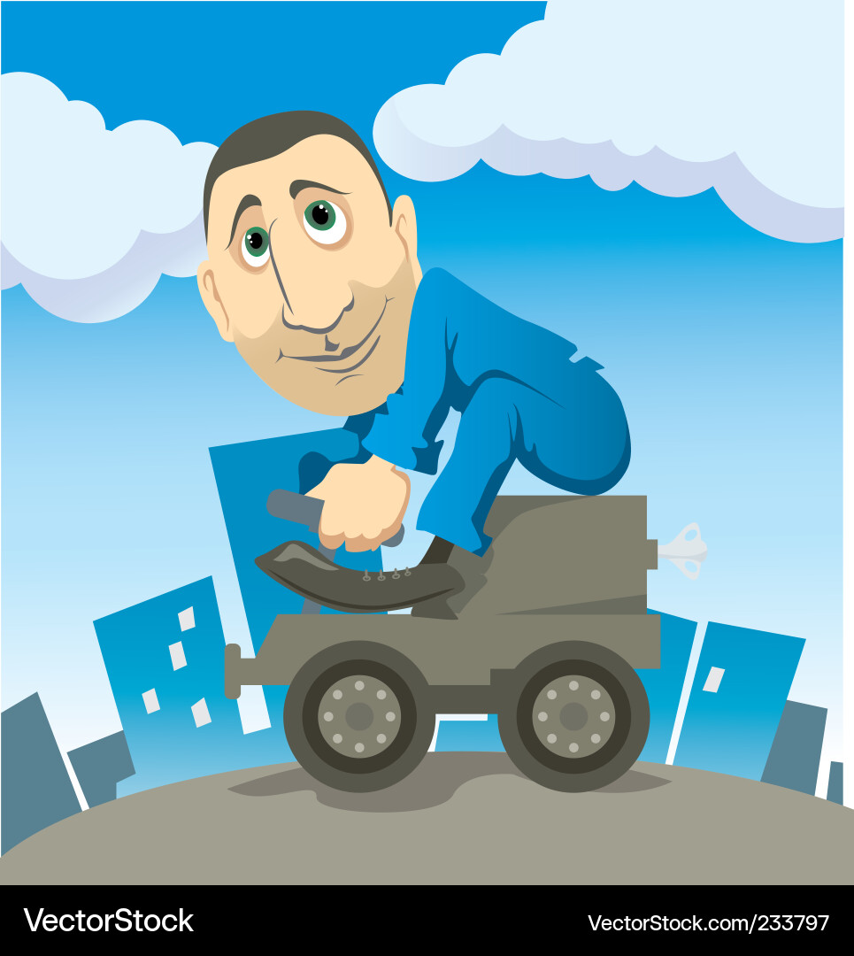 Driver in a Vehicle Vector Image