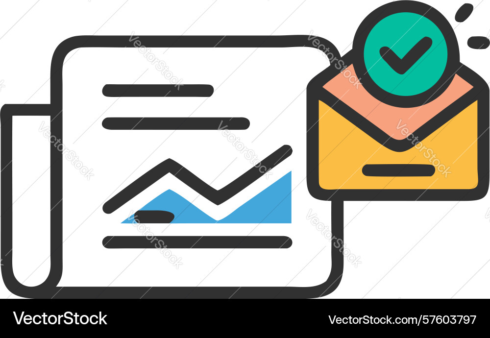 Email data report icon design generative ai vector image