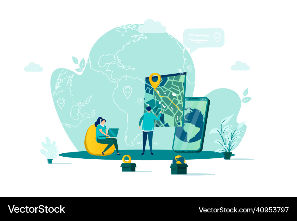 Gps navigation concept in flat style Gps navigation concept in flat style vector image