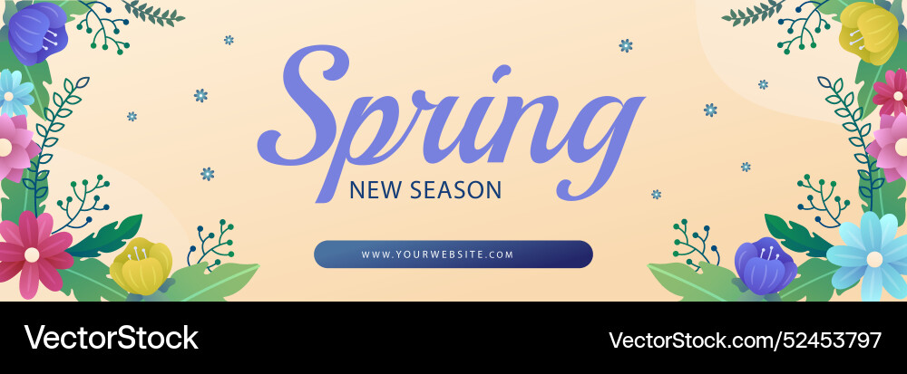 Gradient spring twitter header Royalty Free Vector Image