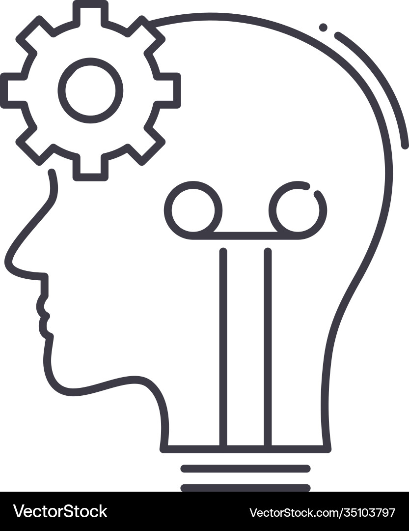 Idea process icon linear isolated Idea process icon linear isolated vector image
