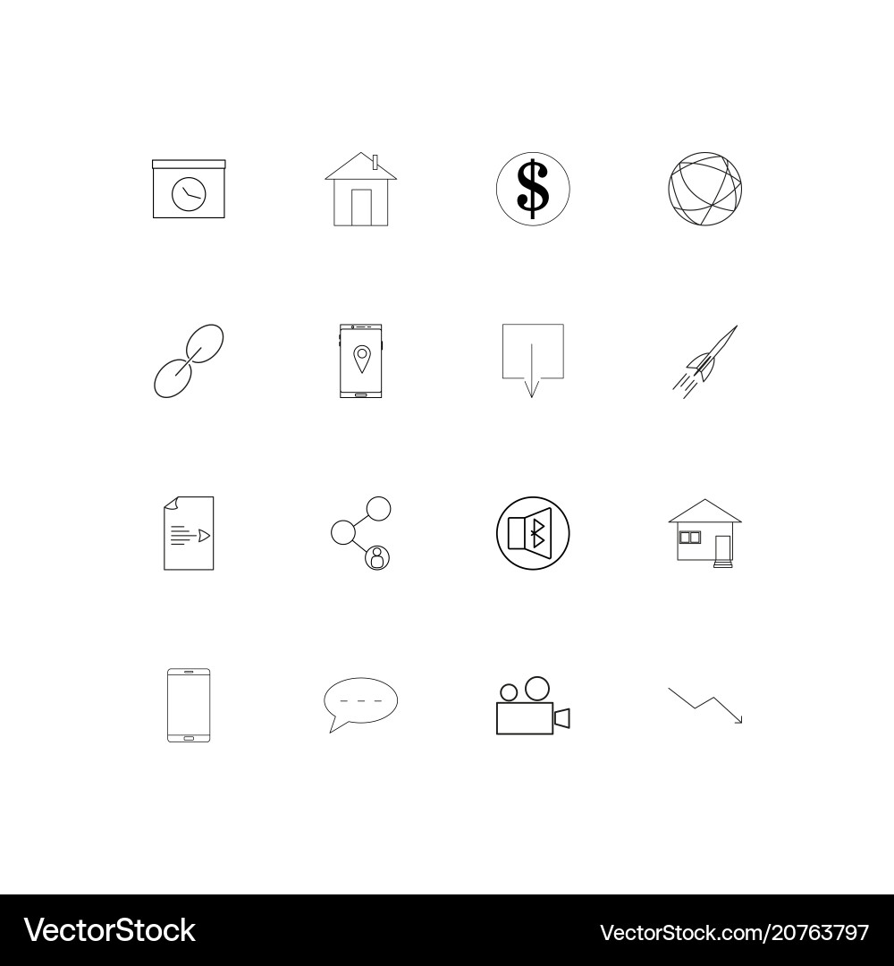 Internet of things linear thin icons set outlined vector image