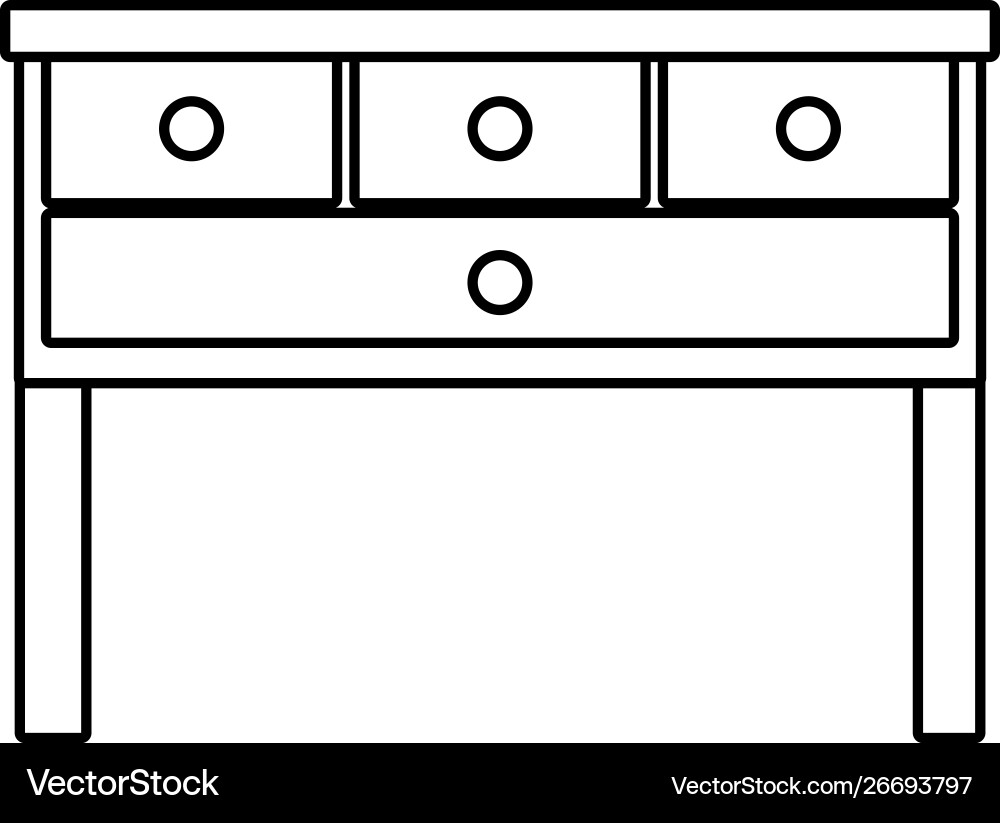 Isolated desk table design vector image