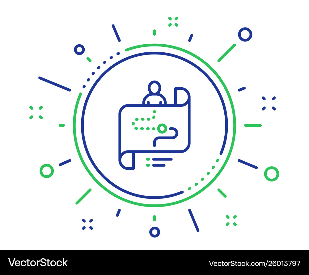 Journey path map line icon project process sign Vector Image