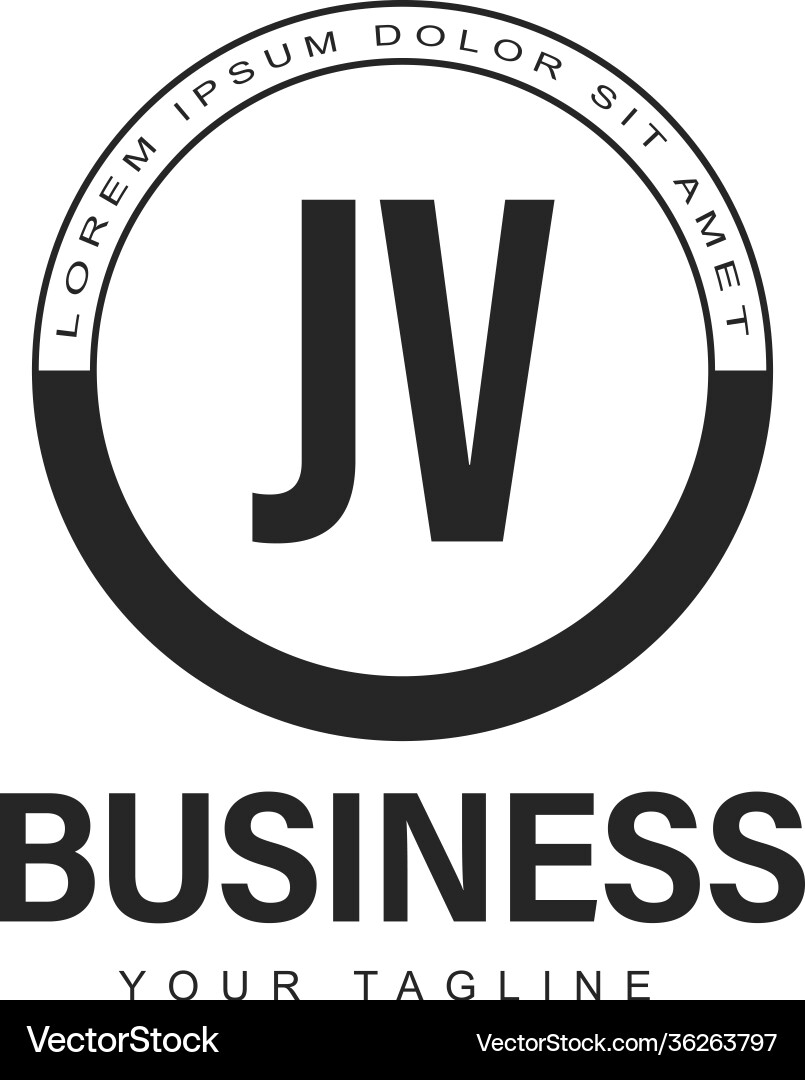Jv initial a logo design with abstract style Vector Image