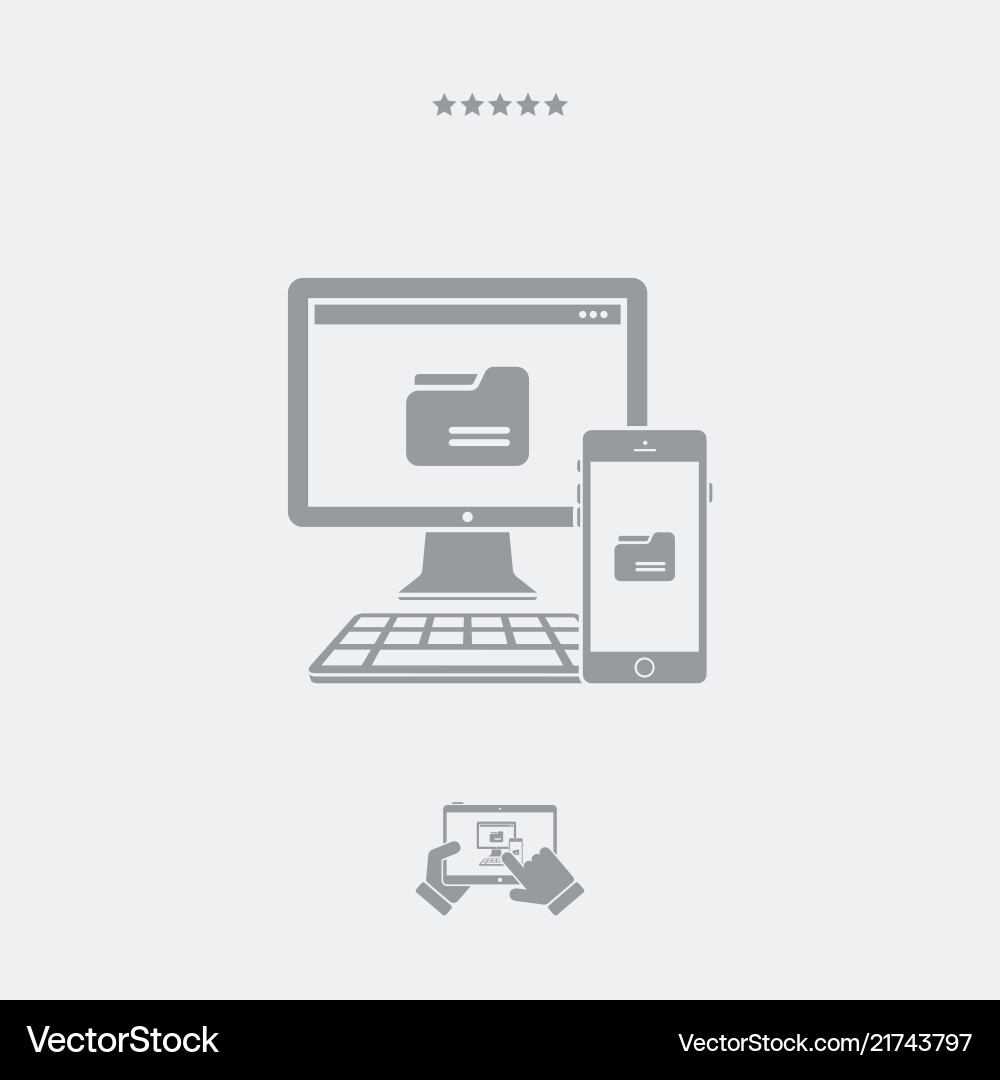 Multi devices folder synchronization Multi devices folder synchronization vector image