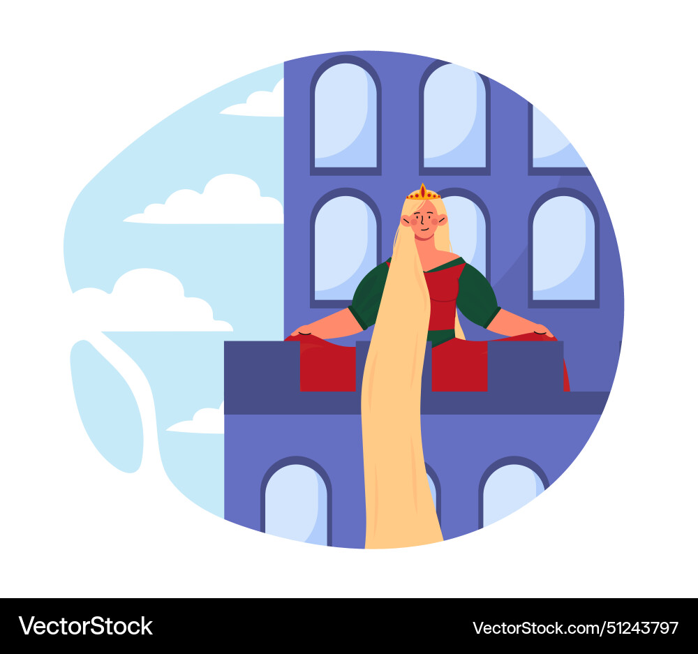 Rapunzel at balcony vector image