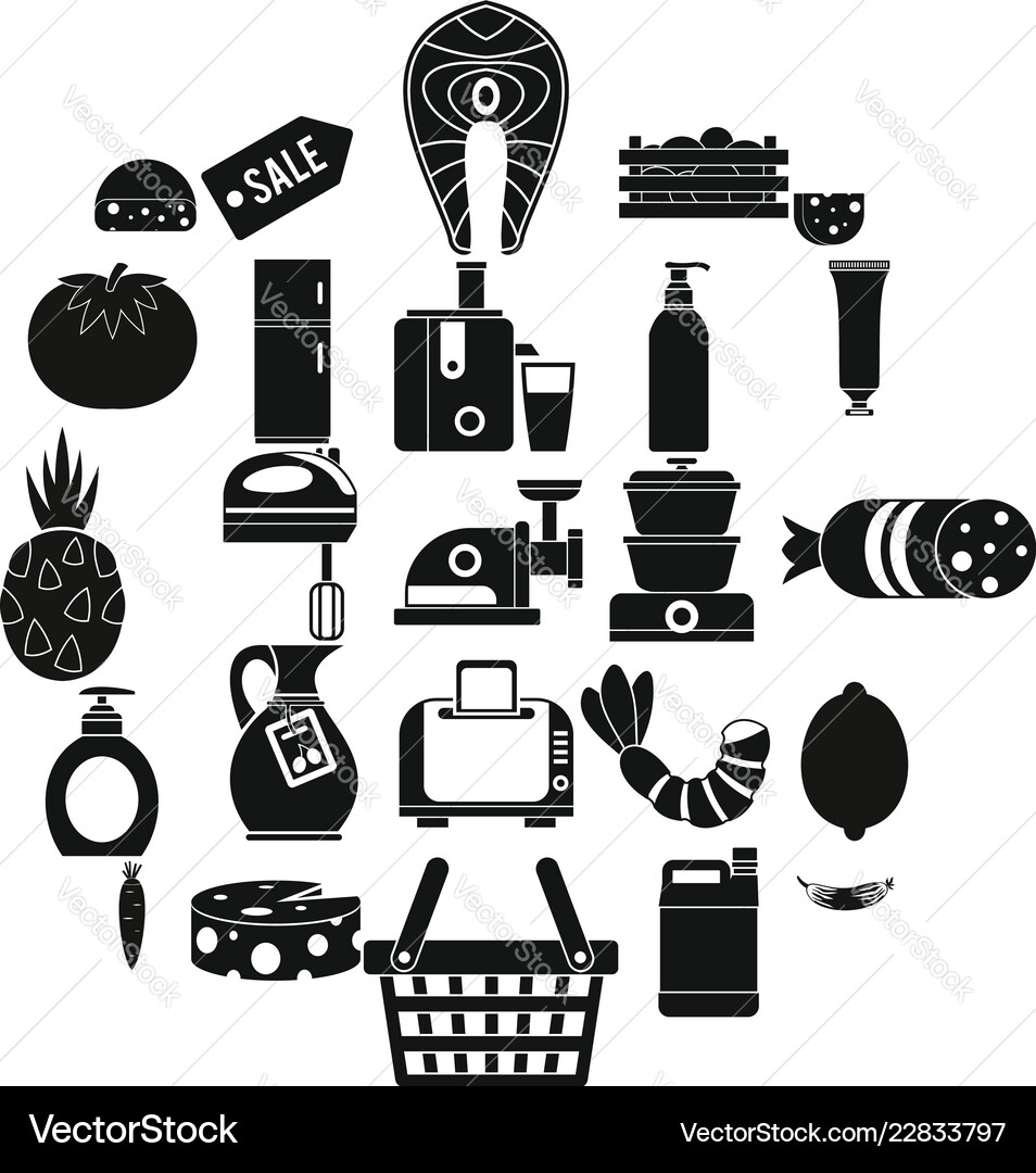 Score icons set simple style Score icons set simple style vector image